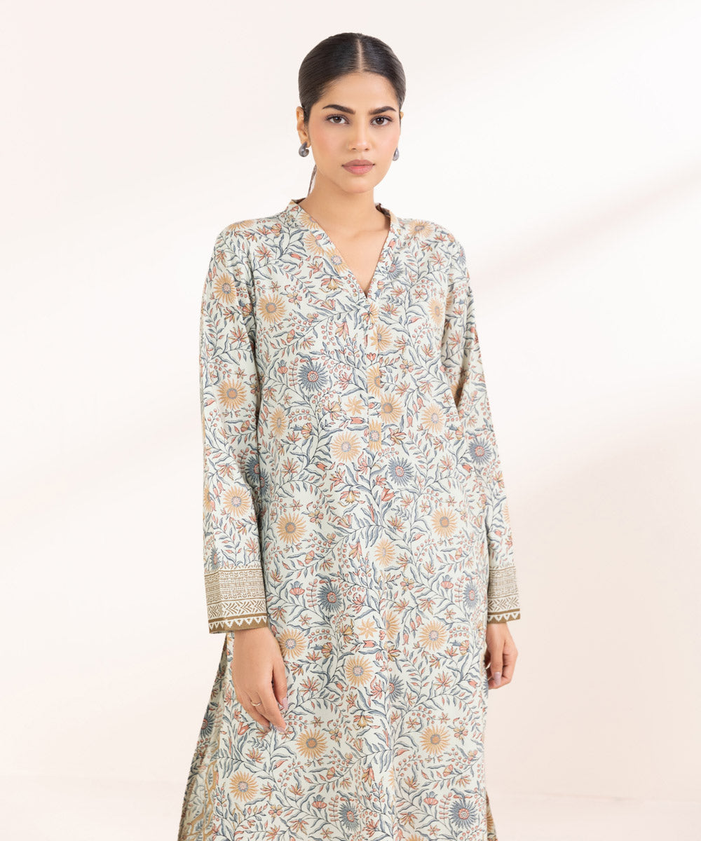 Women's Pret Cotton Viscose Printed Multi A-Line Shirt