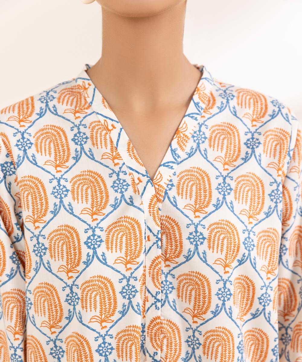 Women's Pret Cotton Viscose Printed Multi A-Line Shirt