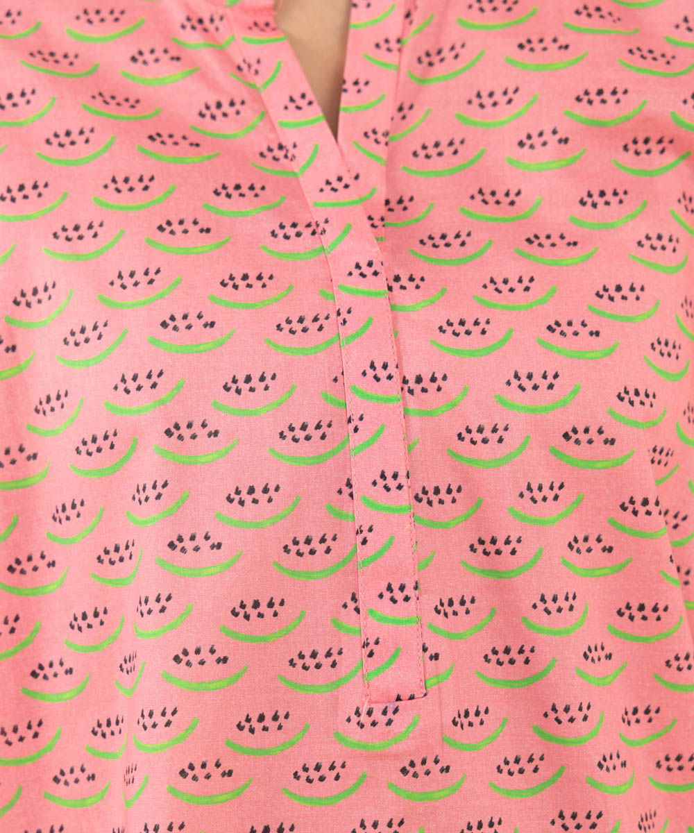 Women's Pret Lawn Printed Pink Boxy Shirt