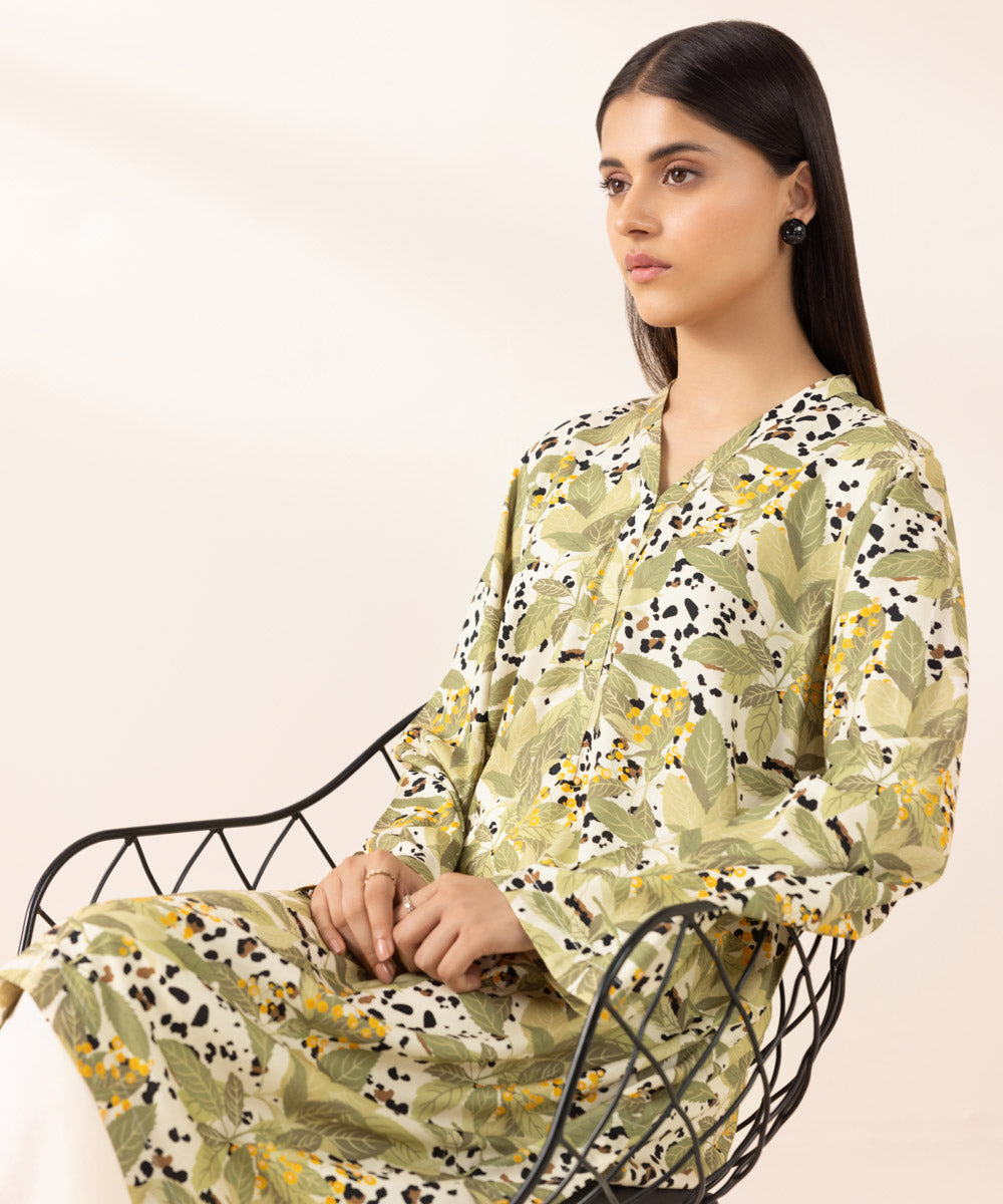 Women's Pret Arabic Lawn Printed Multi A-Line Shirt