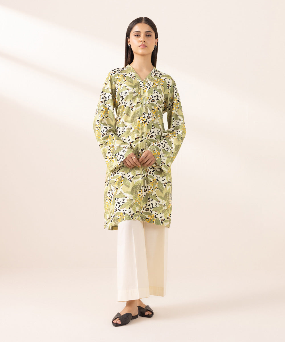 Women's Pret Arabic Lawn Printed Multi A-Line Shirt