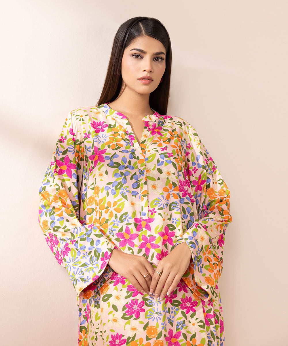 Women's Pret Arabic Lawn Multi Printed A-Line Shirt