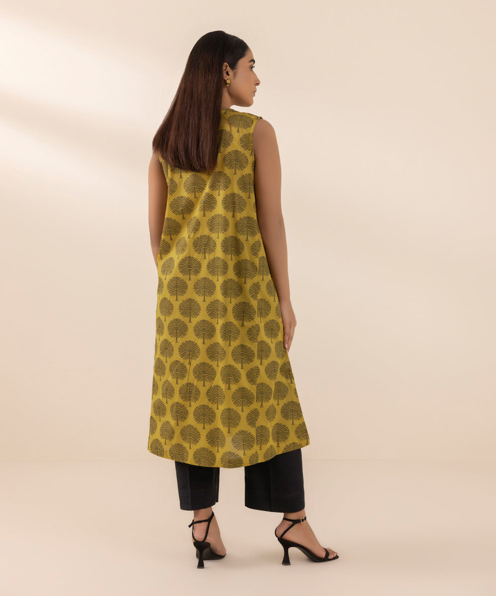 Women's Pret Textured Lawn Yellow Printed A-Line Shirt