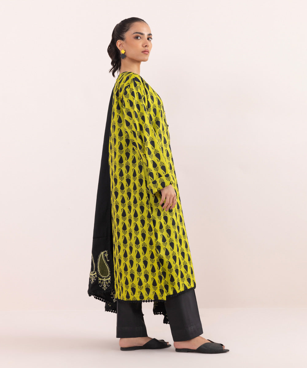 Women's Pret Cotton Satin Printed Green 2 Piece Suit
