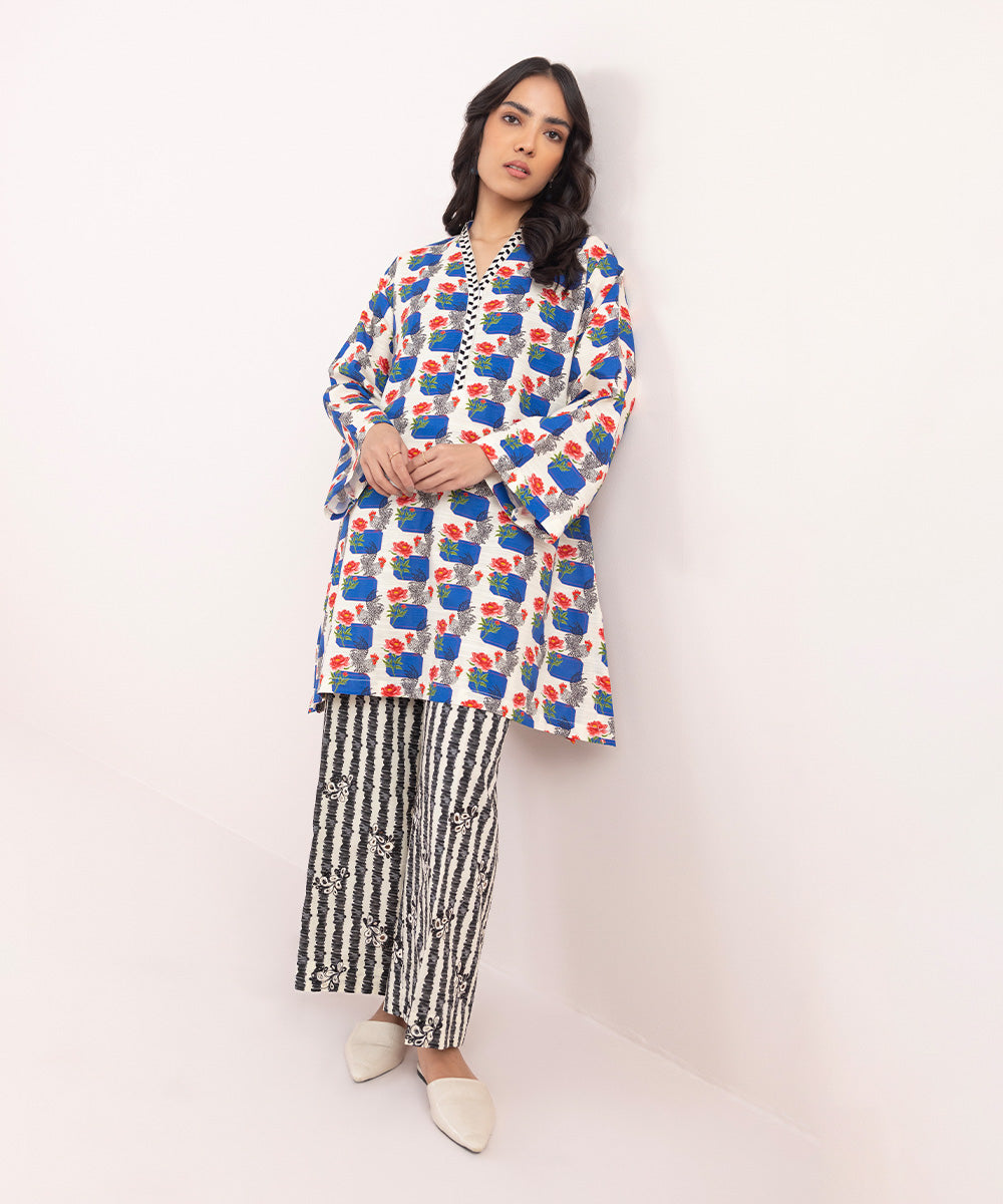 Women's Pret Khaddar Embroidered Multi 2 Piece Suit