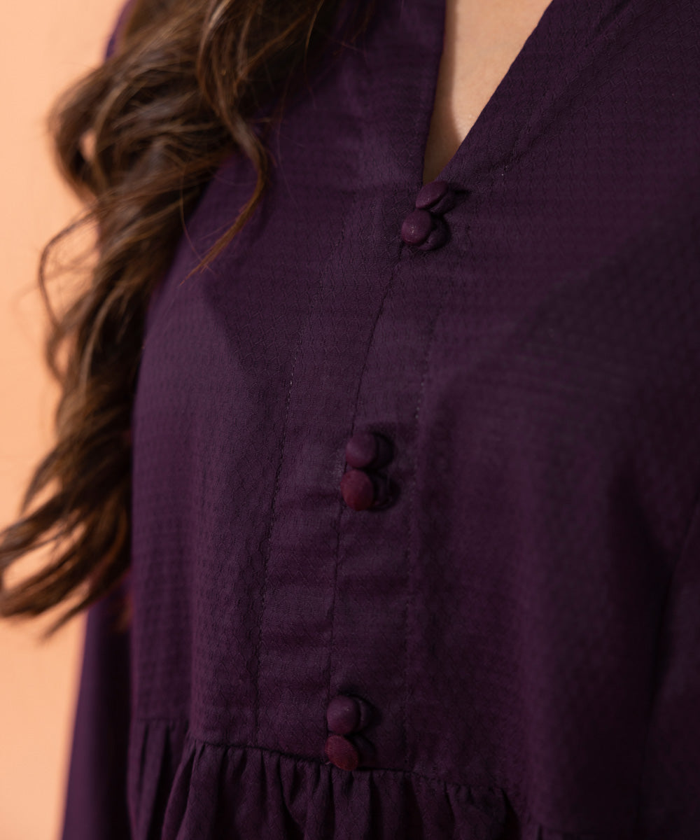 Women's Intermix Pret Solid Dobby Purple 2 Piece Suit