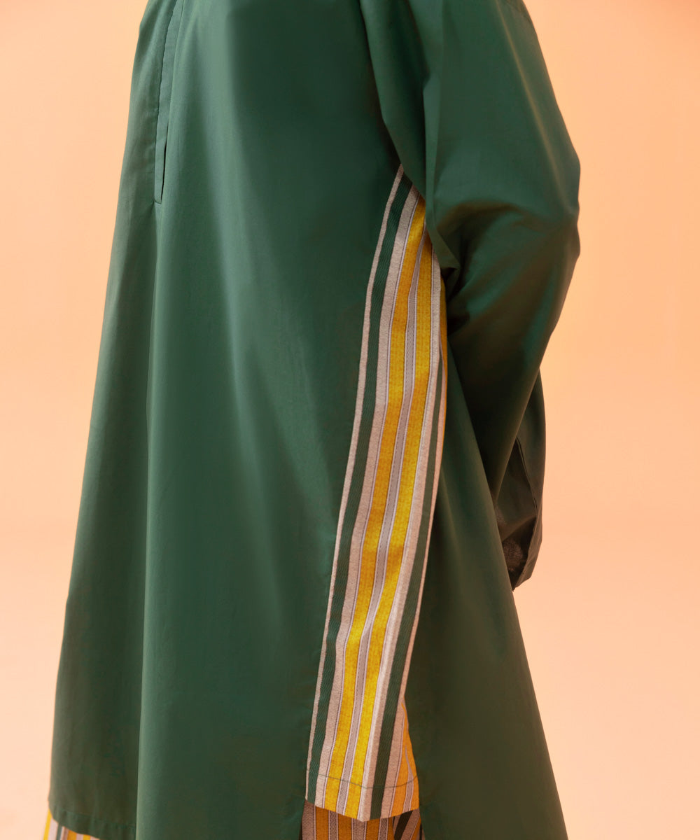 Women's Intermix Pret Printed Cambric Green Shirt