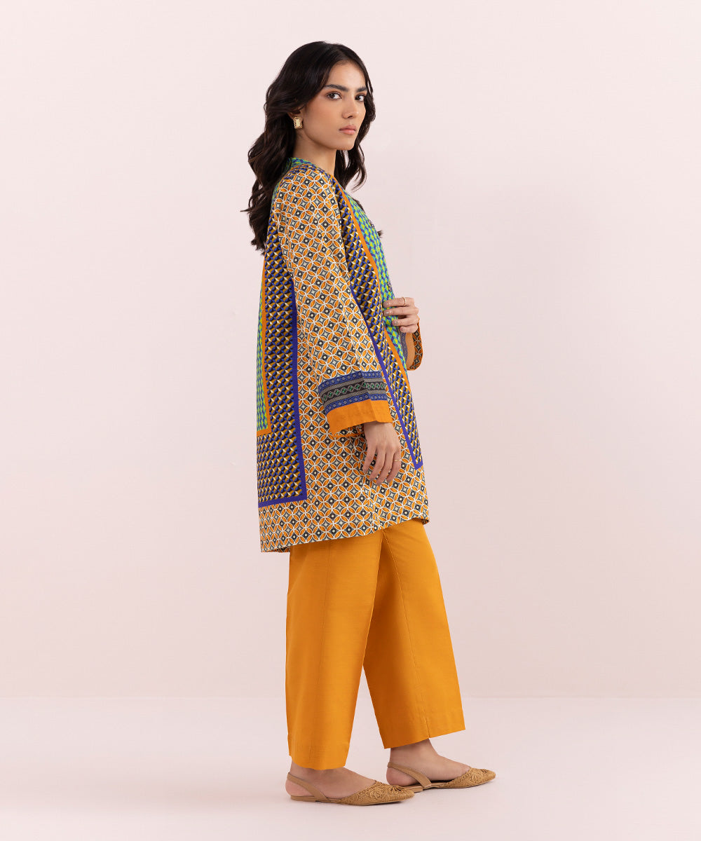 Women's Pret Khaddar Printed Multi Front Open Shirt