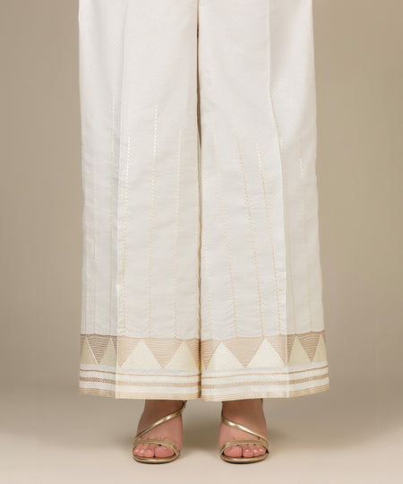 Women's Pret Dobby Dyed Off White Culottes