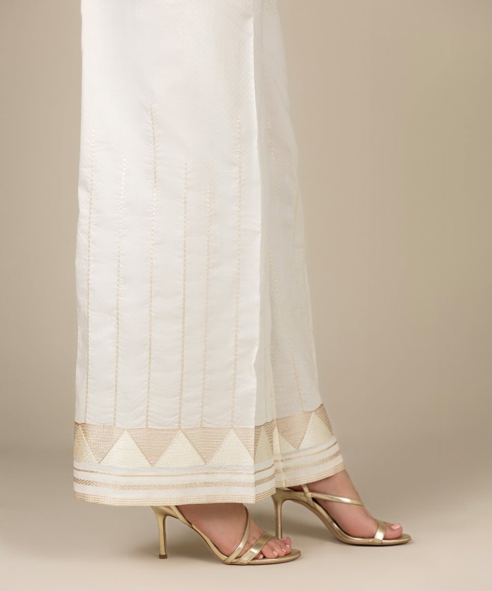 Women's Pret Dobby Dyed Off White Culottes