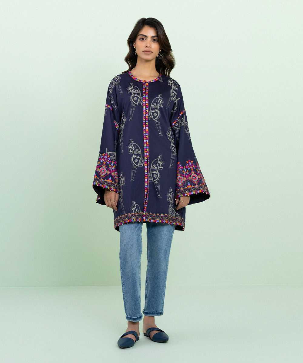 Silk Blend Embroidered Blouson - Ready to Wear
