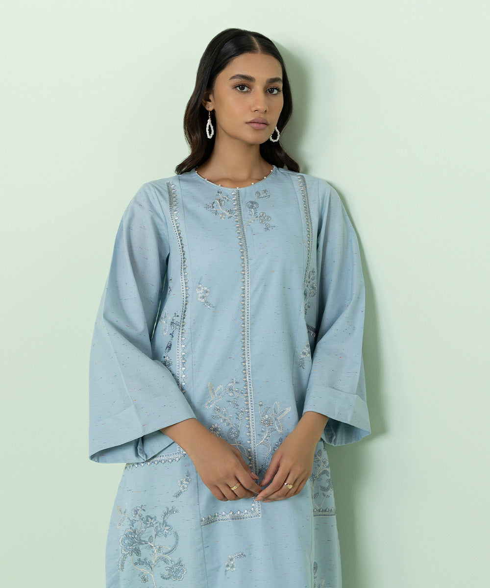 Silk Blend Embroidered Blouson - Ready to Wear