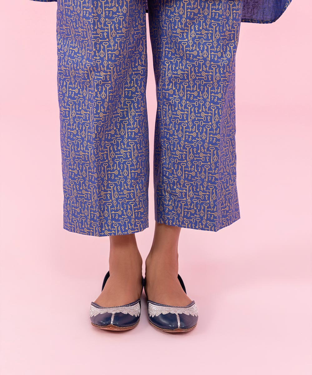 Women's Festive Pret Embroidered Cambric Blue 2 Piece Suit