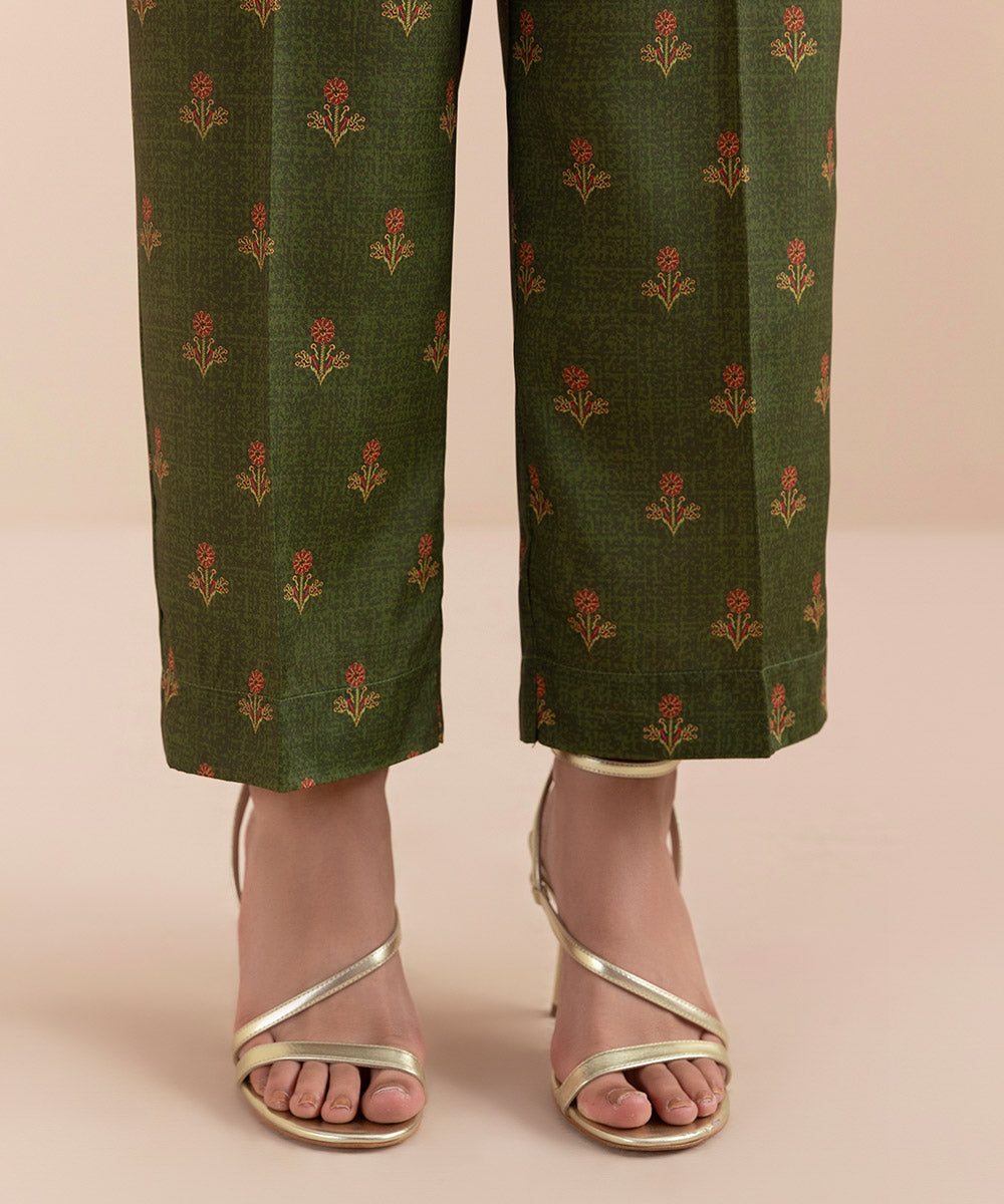Women's Pret Grip Printed Green 2 Piece Suit
