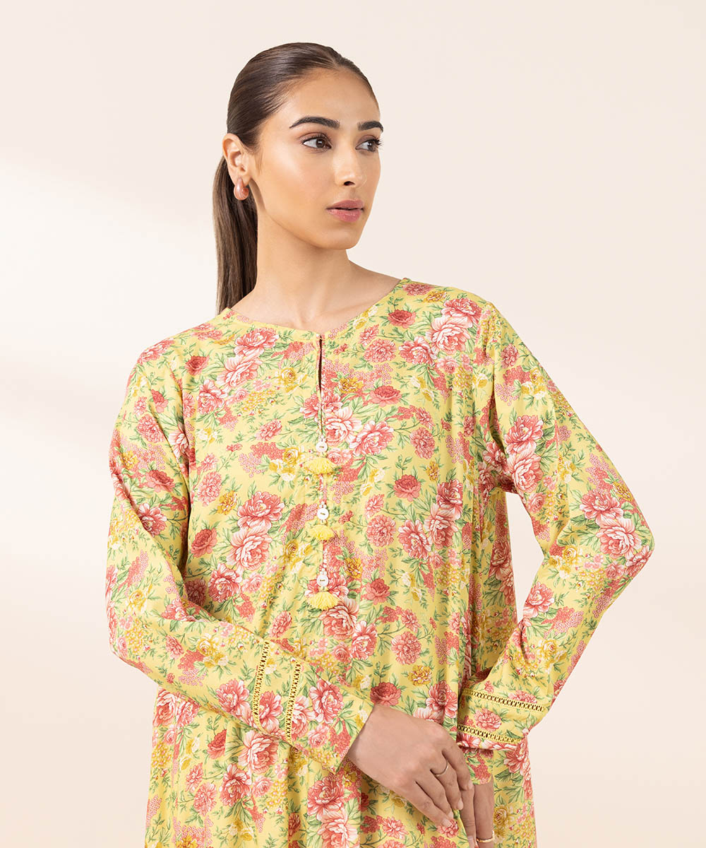 Women's Pret Arabic Lawn Printed Multi Straight Shirt