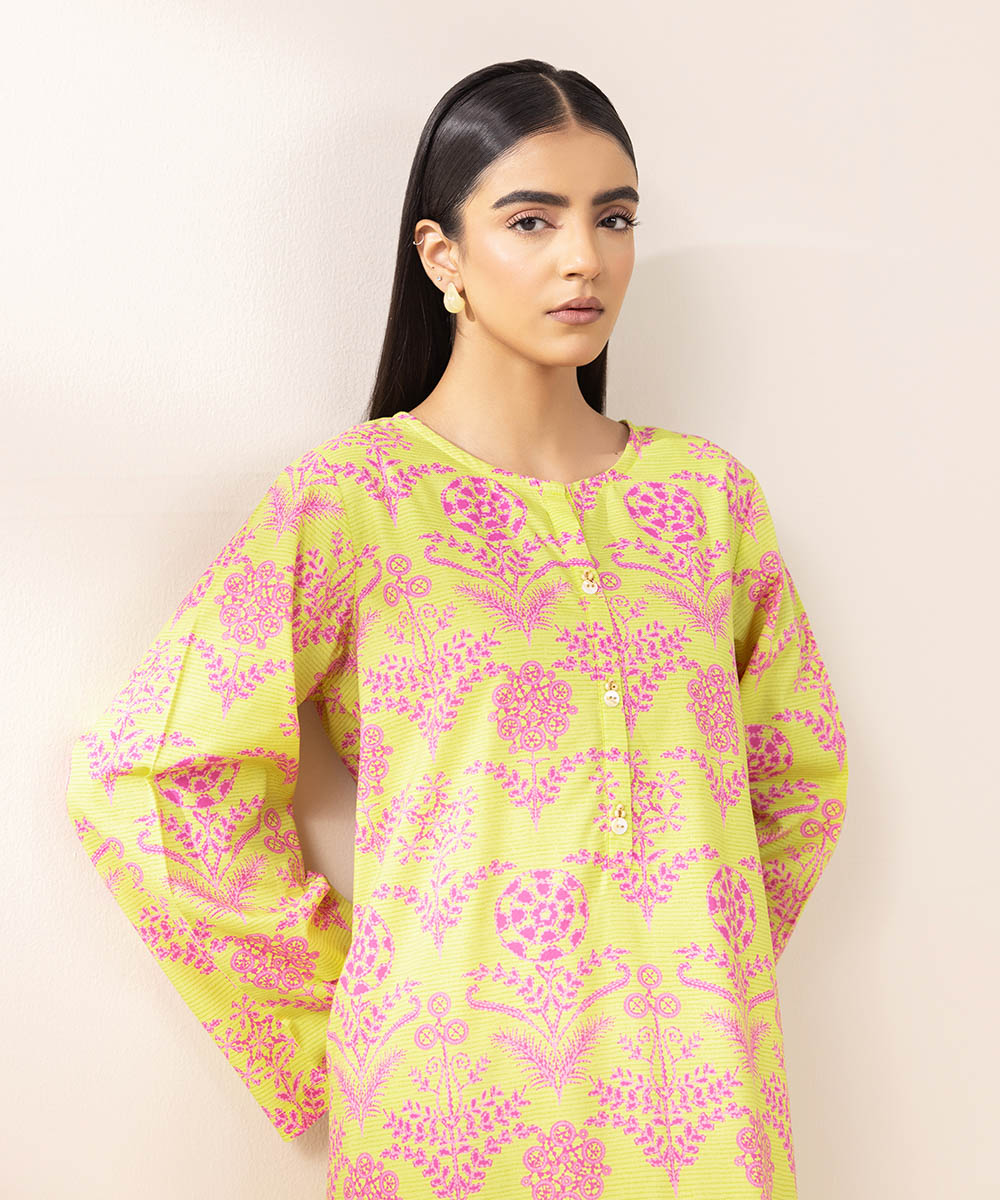 Women's Pret Cotton Viscose Printed Multi A-Line Shirt