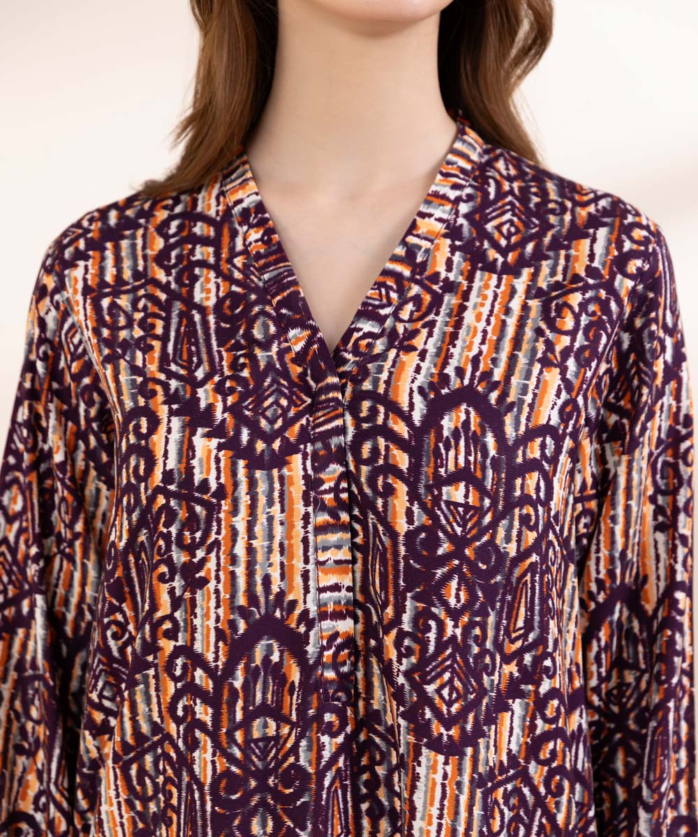 Women's Pret Linen Multi Printed Straight Shirt