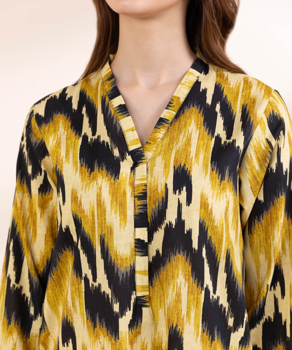 Women's Pret Cotton Viscose Multi Printed Straight Shirt