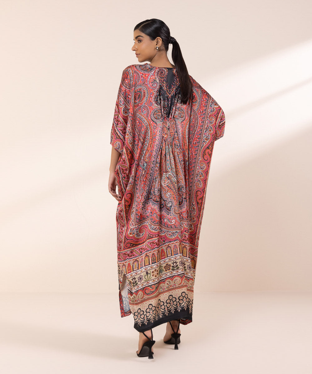 Women's Pret Blended Satin Printed Multi Kaftan Shirt