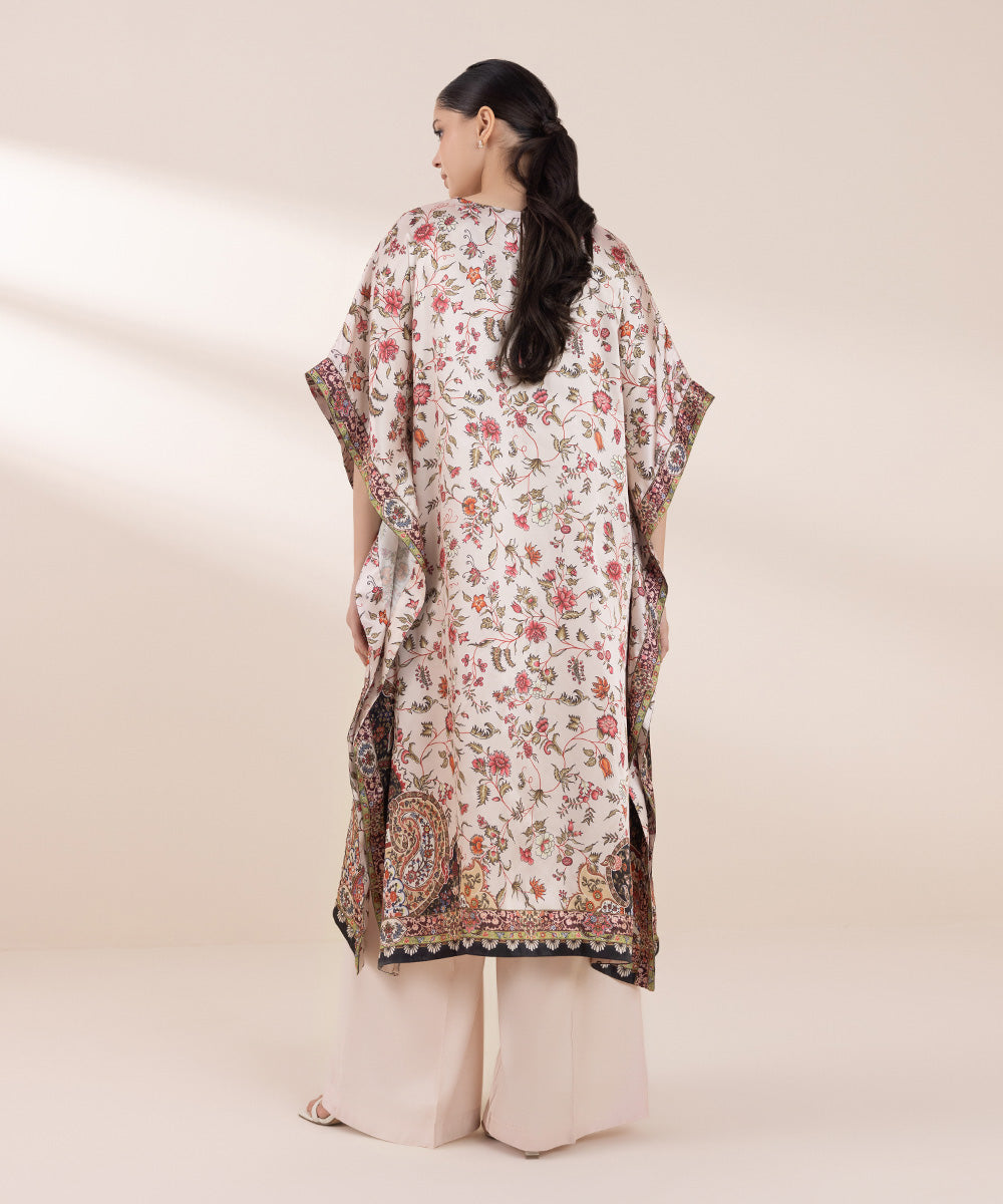 Women's Pret Blended Satin Printed Multi 2 Piece Kaftan