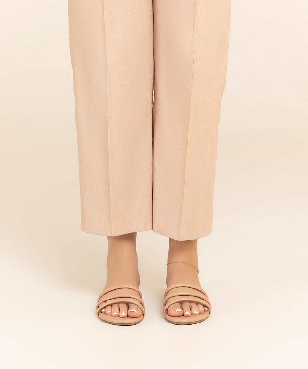 Women's Unstitched Printed Cambric Blush Pink Trousers