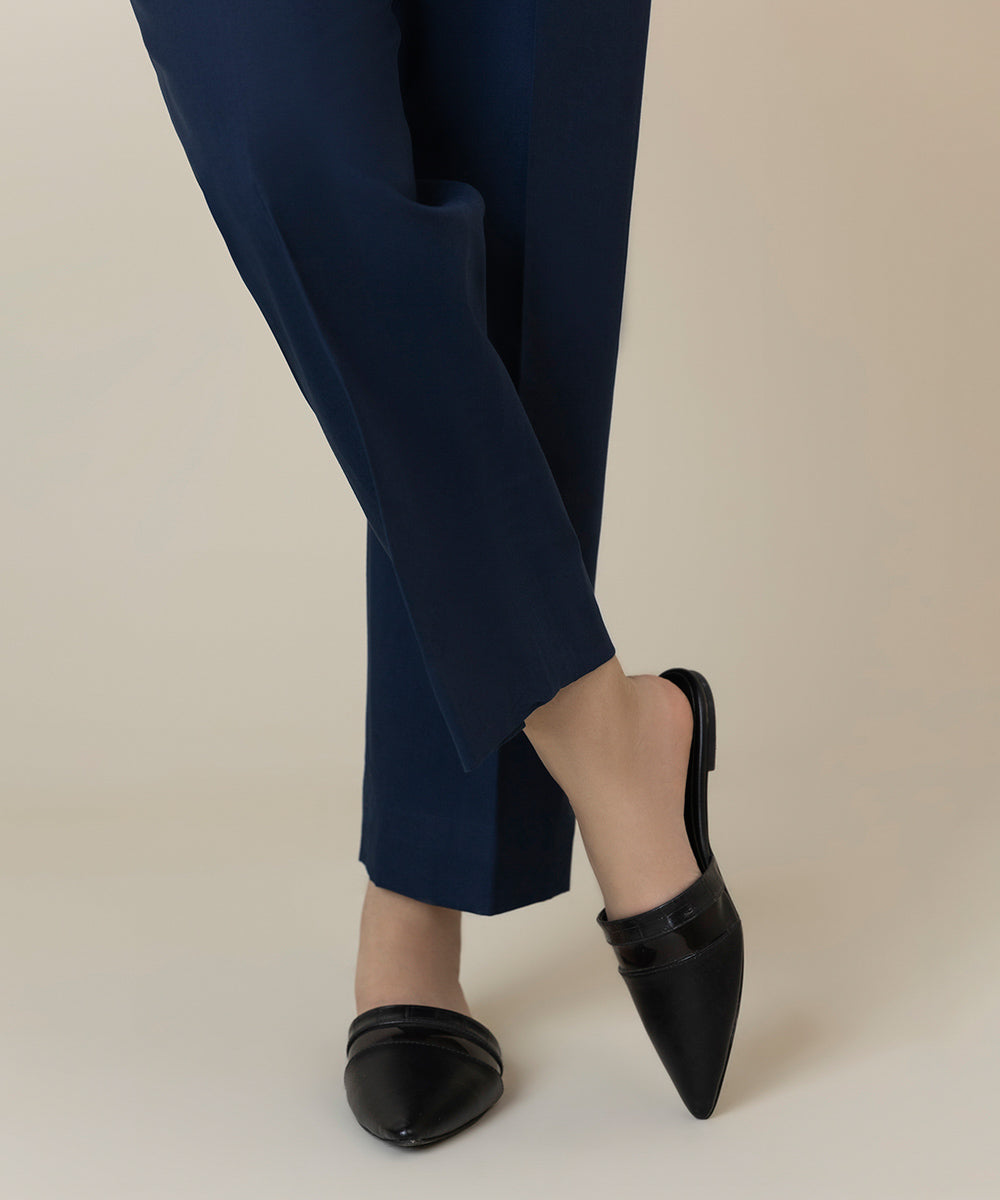 Women's Unstitched Cambric Blue Trousers Fabric