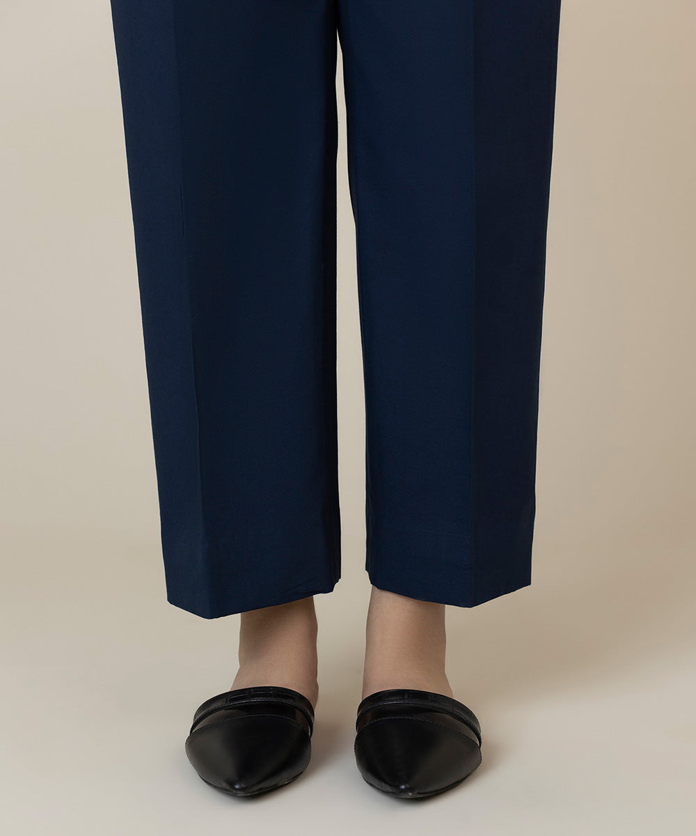 Women's Unstitched Cambric Blue Trousers Fabric