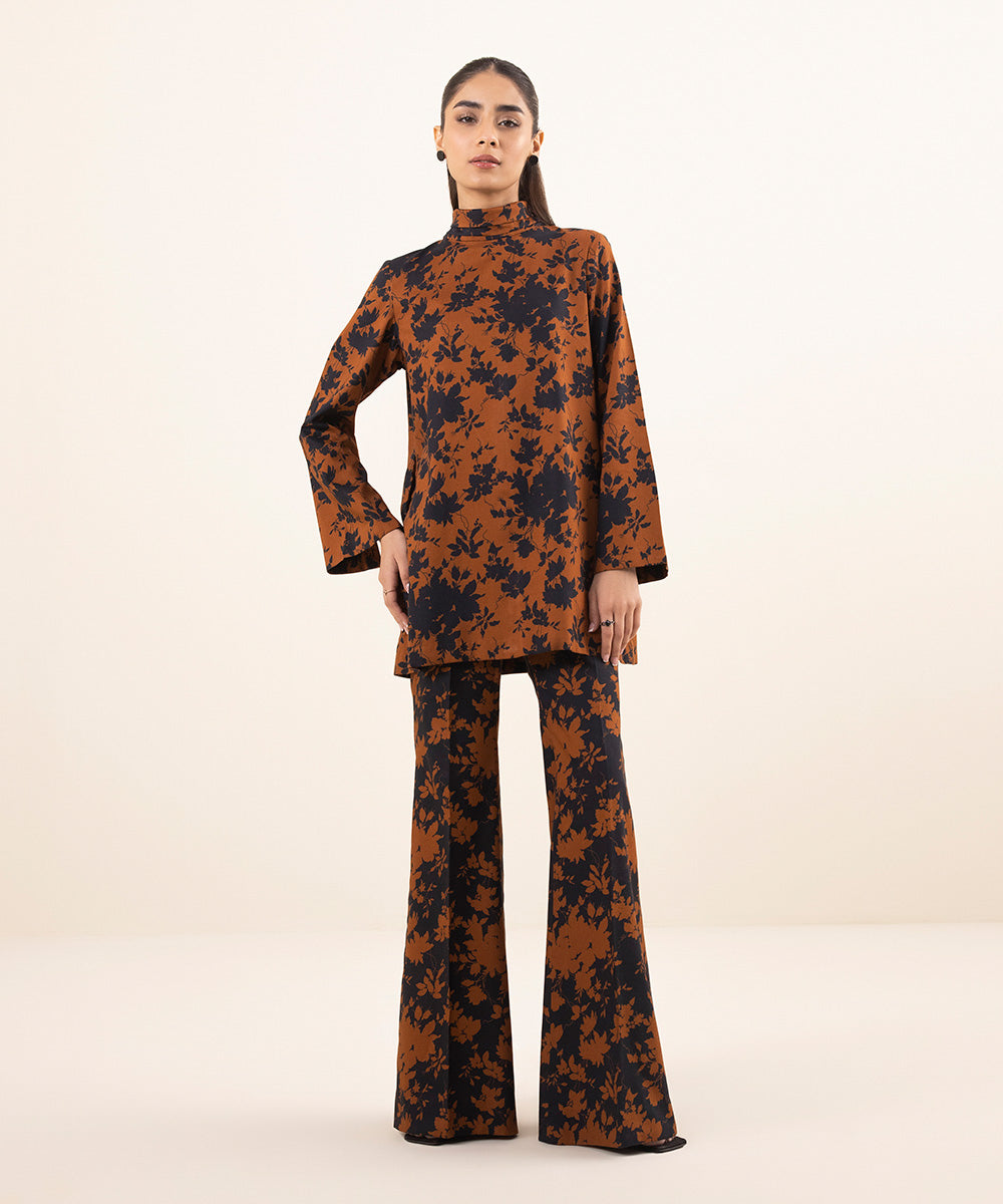 Women's Intermix Unstitched Linen Multi 2 Piece Suit