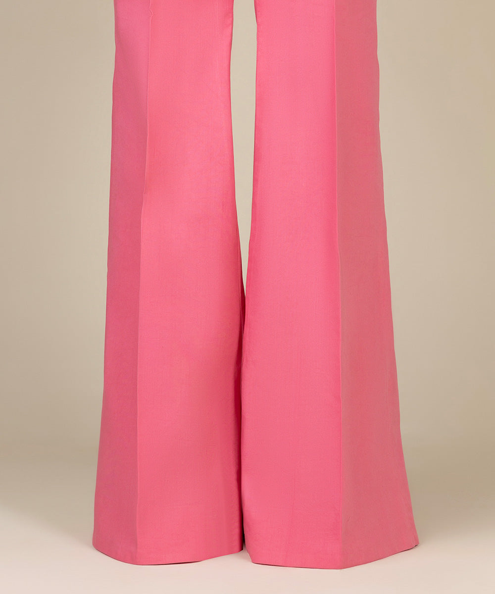 Women's Intermix Unstitched Cambric Pink Trousers