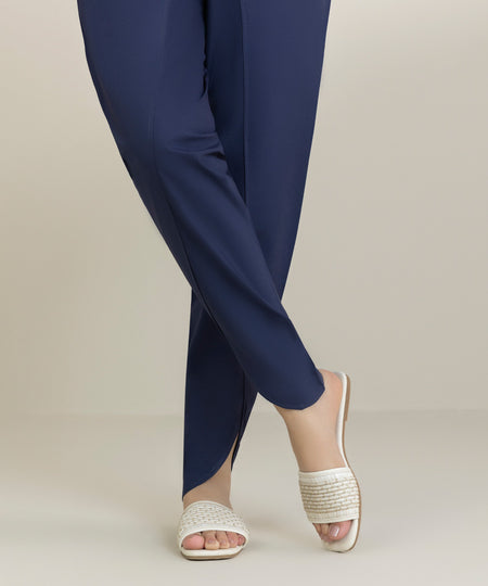 Women's Unstitched Cambric Dyed Blue Trousers Fabric