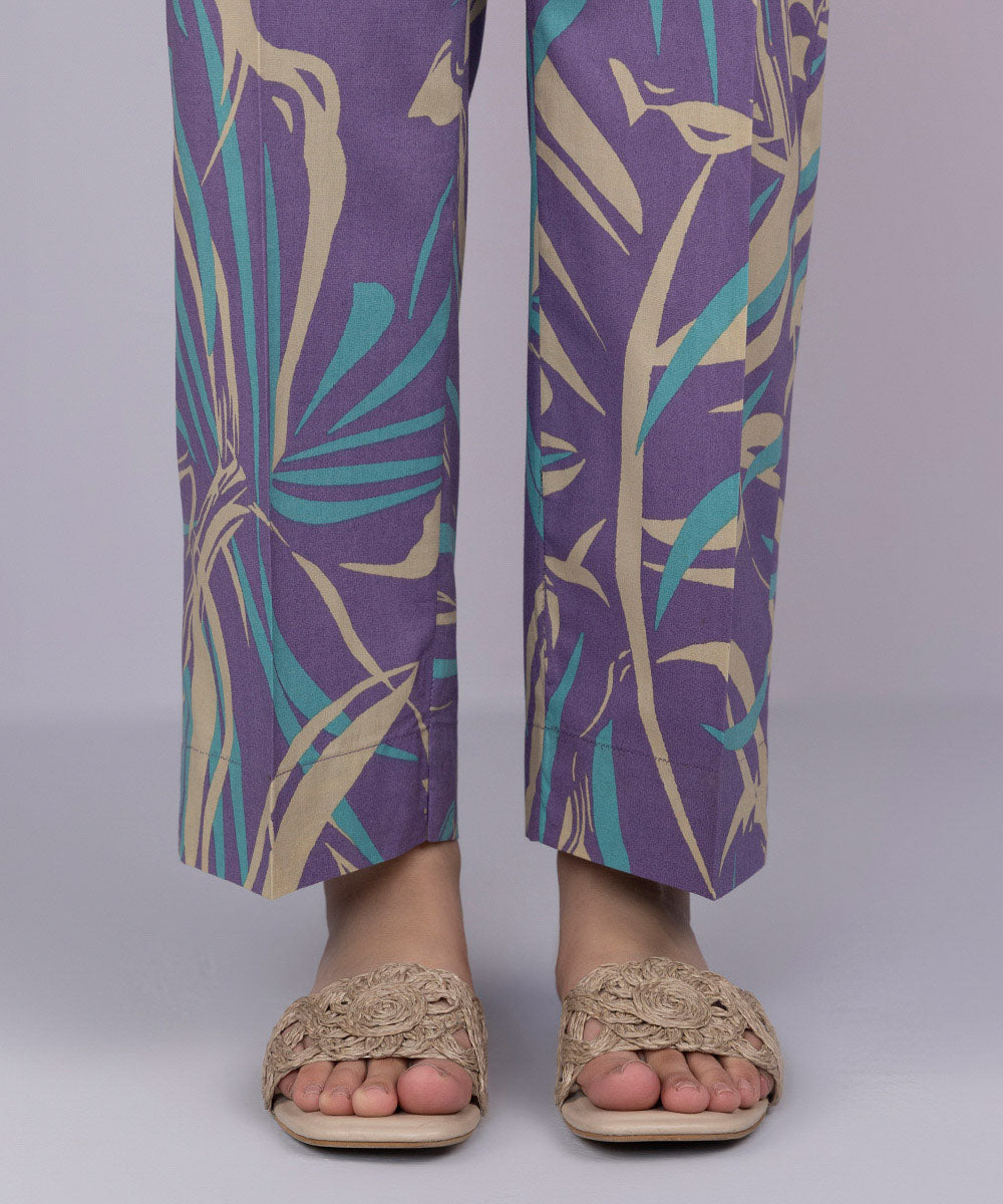 Women's Pret Cambric Purple Straight Pants