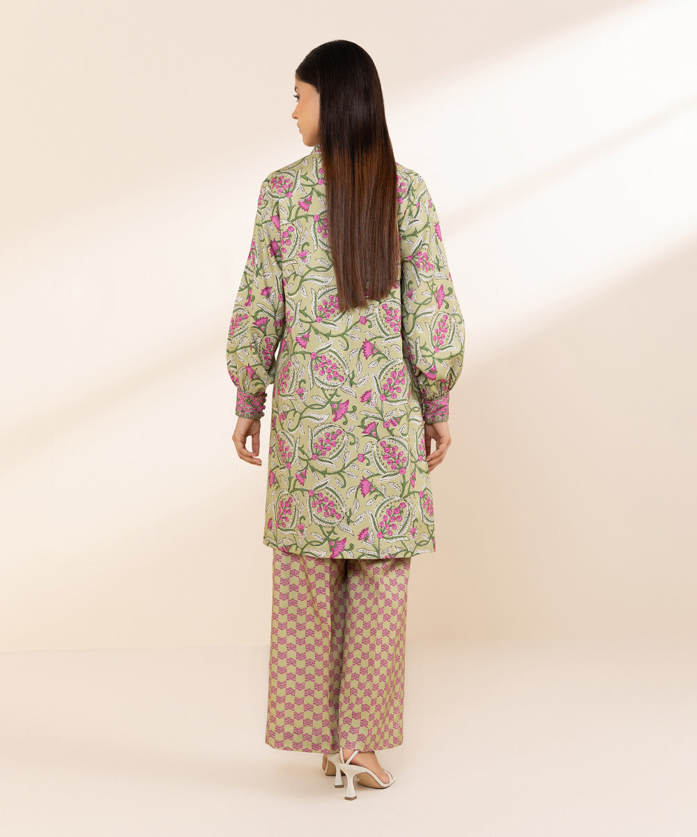 Women's Unstitched Printed Linen Multi 2 Piece Suit