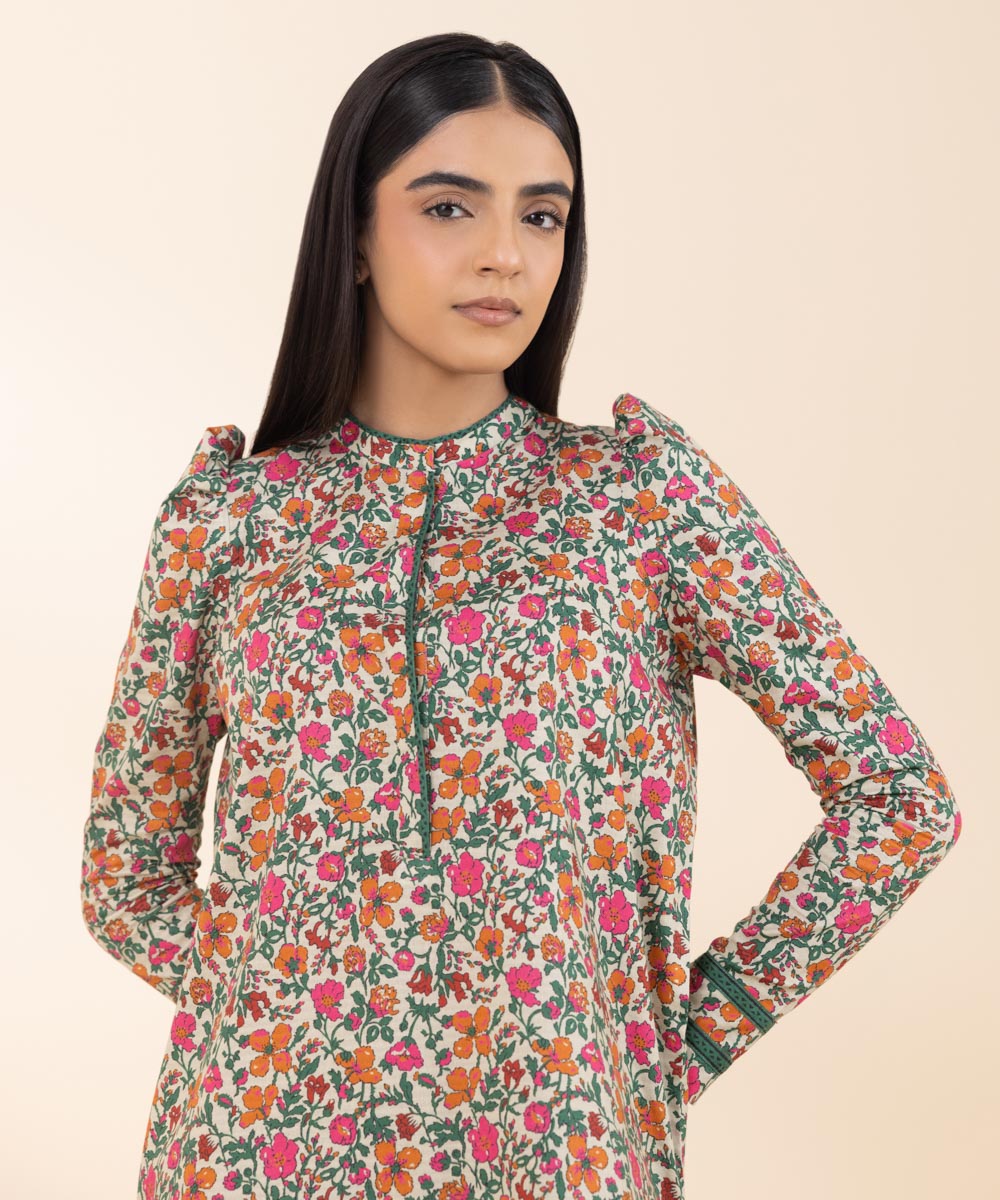 Women's Unstitched Cambric Printed Multi 2 Piece Suit