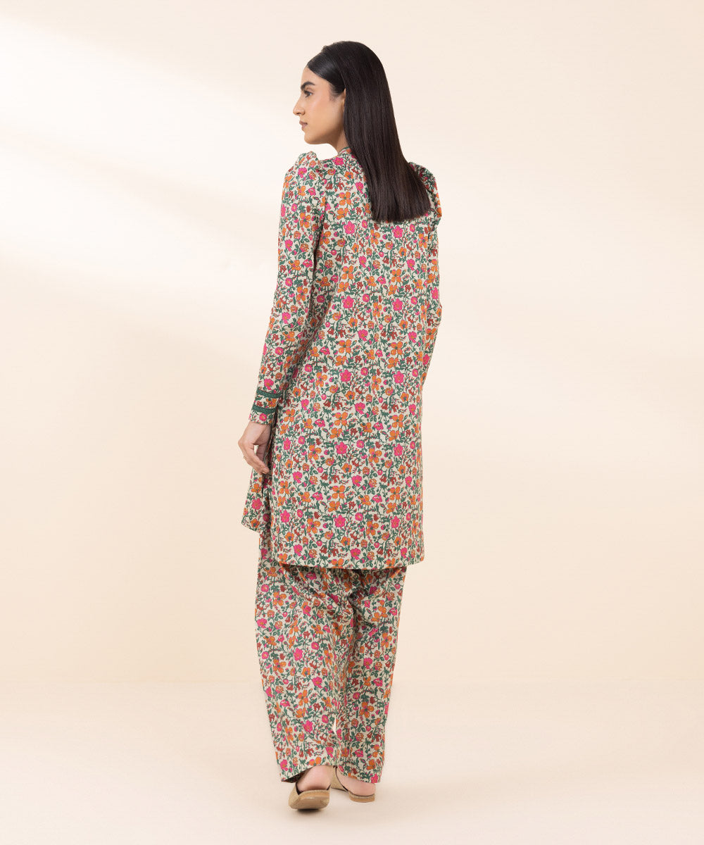 Women's Unstitched Cambric Printed Multi 2 Piece Suit