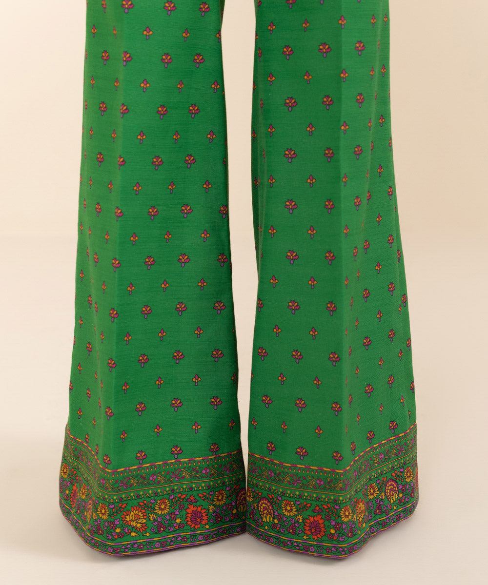 Women's Unstitched Khaddar Green Embroidered 2 Piece Suit