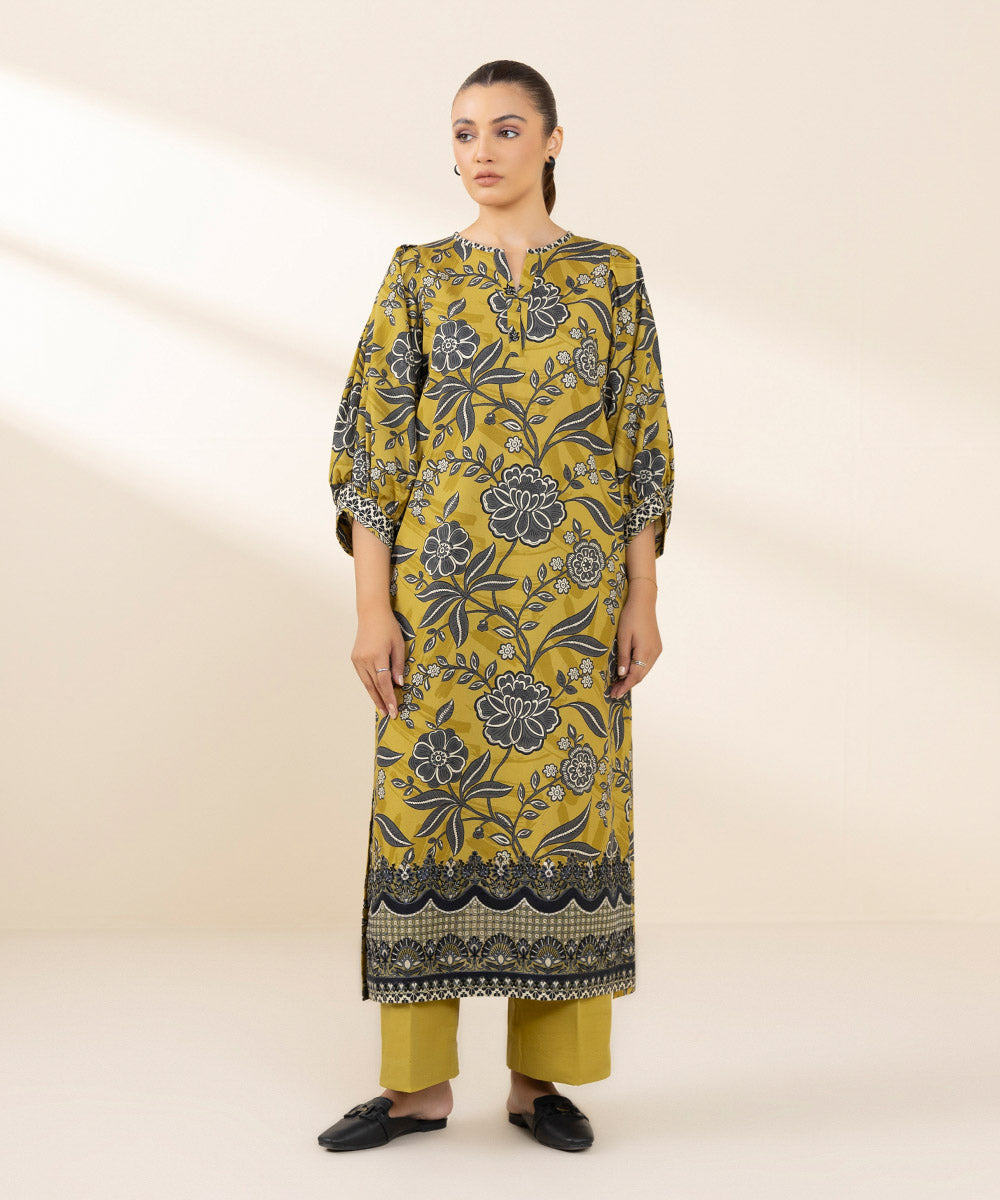 2 Piece - Embroidered Cotton Suit