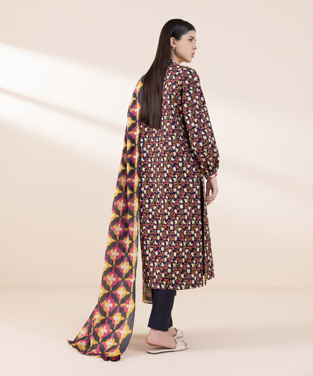 Women's Lawn Printed Multi Unstitched 3 Piece Suit