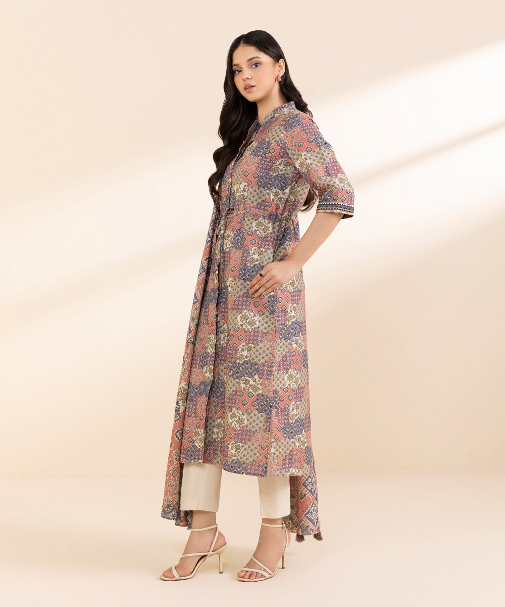 Women's Unstitched Light Khaddar Printed Multi 3 Piece Suit