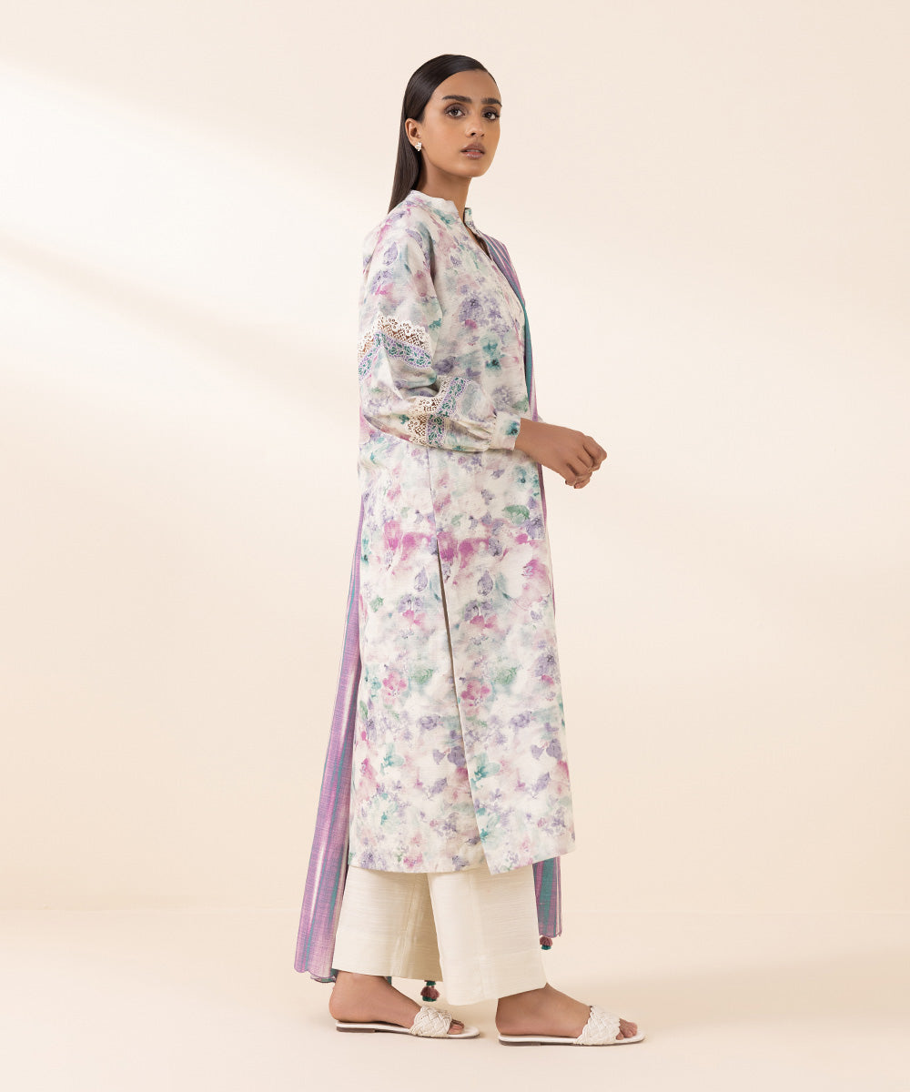 Women's Unstitched Khaddar Multi Printed 3 Piece Suit