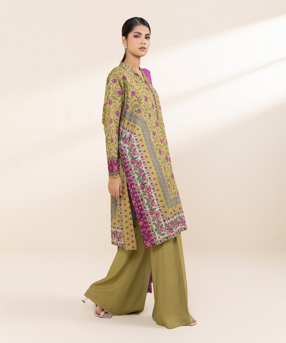 Women's Unstitched Linen Multi Embroidered 3 Piece Suit