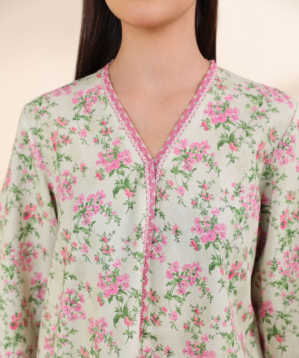 Women's Unstitched Cotton Karandi Multi Embroidered 3 Piece Suit