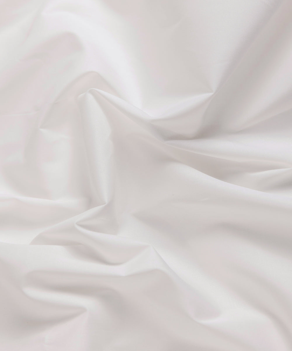 Men's Unstitched Premium Latha Plain Off White Full Suit