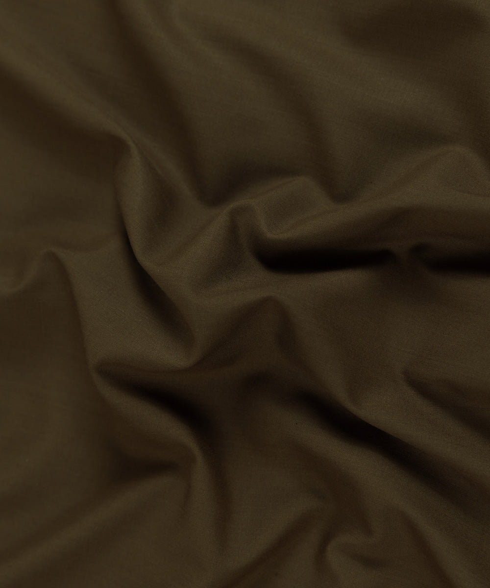 Men's Unstitched Wash & Wear Plain Rust Brown Full Suit