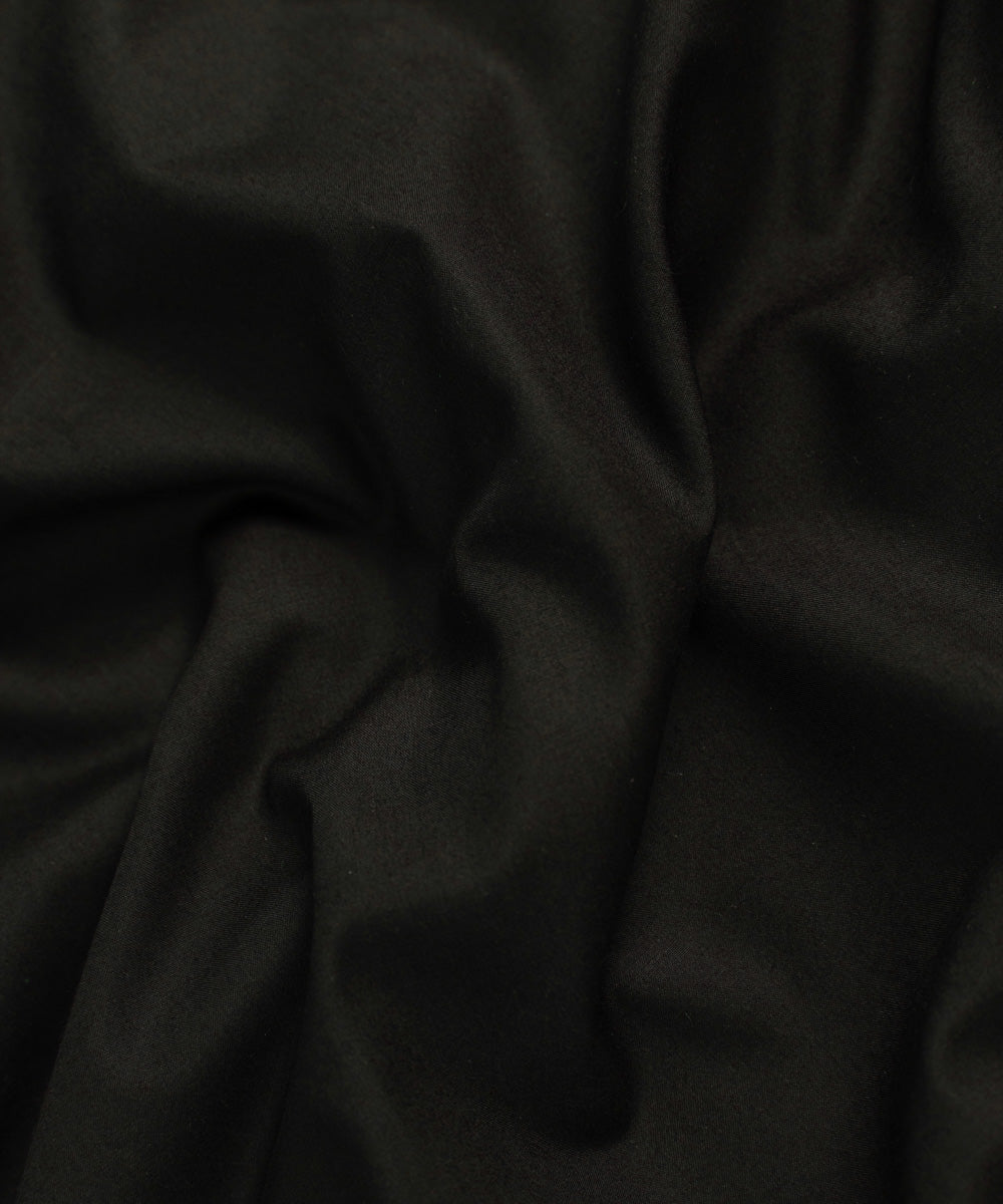 Men's Unstitched Wash & Wear Plain Black Full Suit