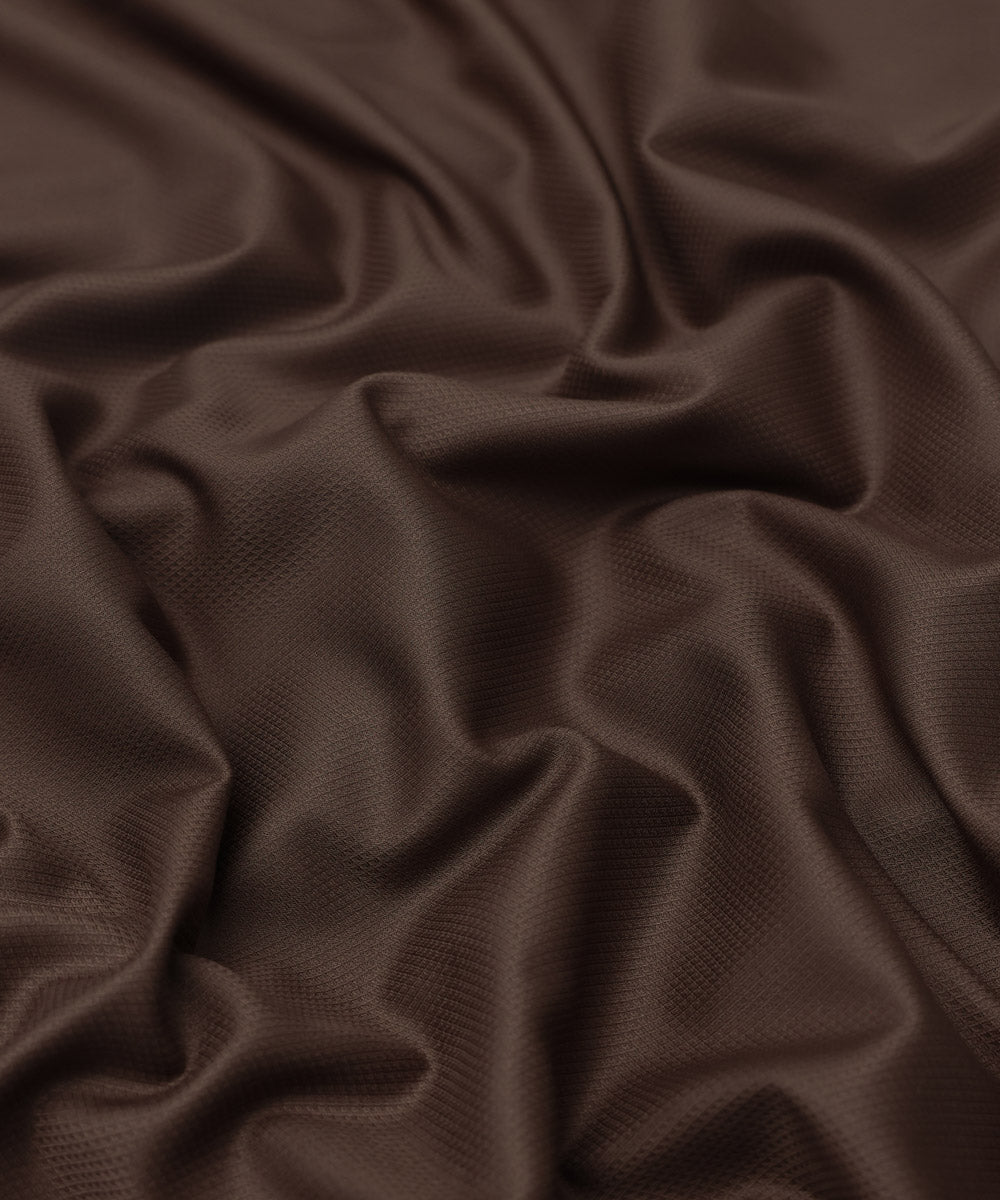 Men's Unstitched Brown Burki Full Suit Fabric