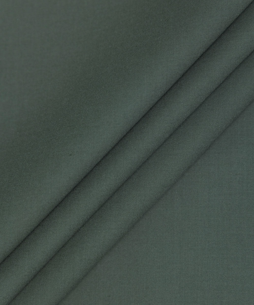 Mens Unstitched Dark Green Poly Viscos Blended Fabric full suit fabric