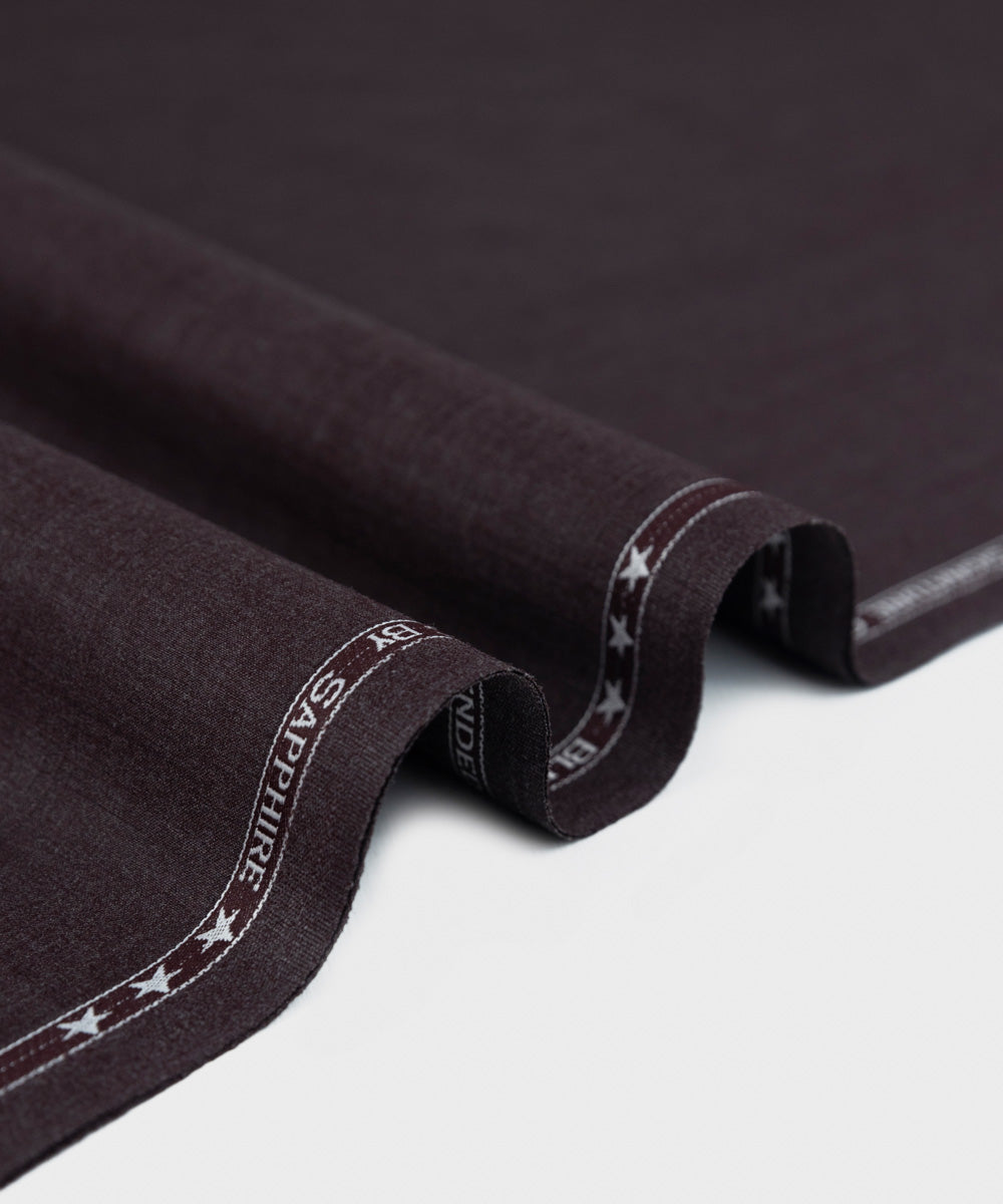 Mens Unstitched dark Maroon Polyaster full suit fabric