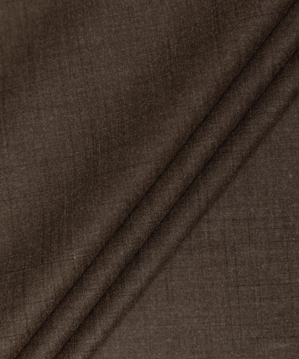 Mens Unstitched dark Brown Polyaster full suit fabric