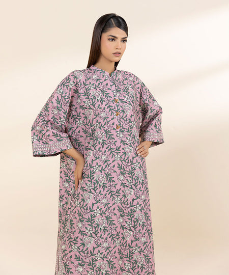 Women's Unstitched Light Khaddar Purple Printed Shirt