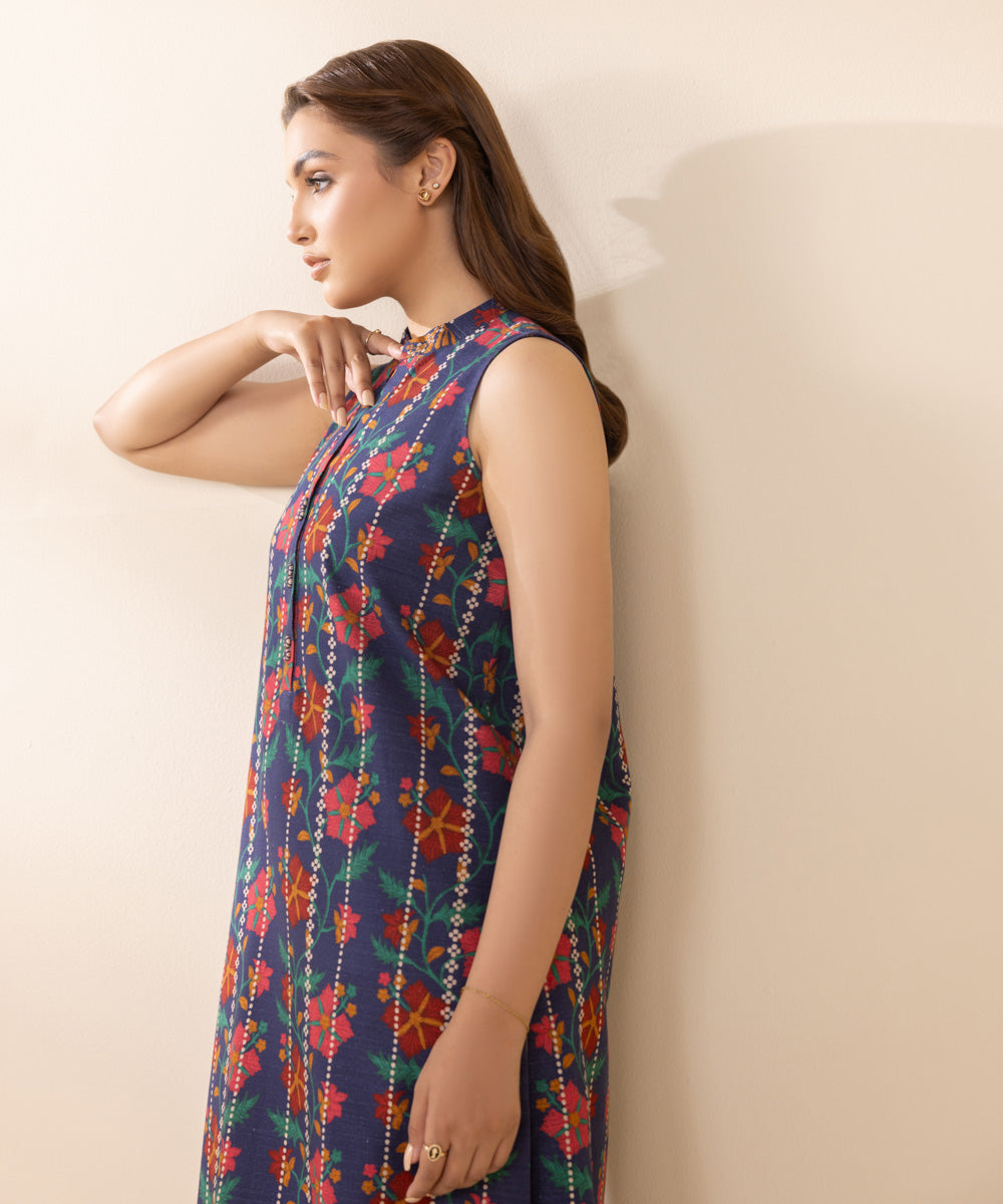 Women's Unstitched Khaddar Printed Multi Shirt